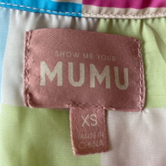 Show Me Your MuMu Women’s XS Rainbow Checkered Pajama Set long sleeve and pants - Picture 6 of 8